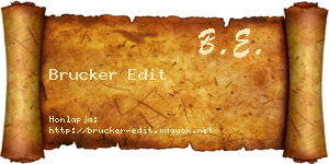Brucker Edit névjegykártya